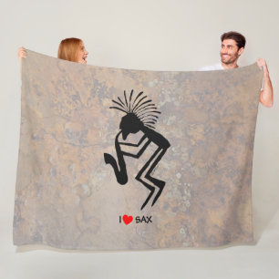 I HEART SAX FLEECE BLANKET