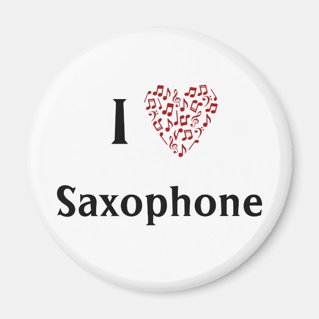 I Heart Saxophone - Music Instrument Magnet (Front)