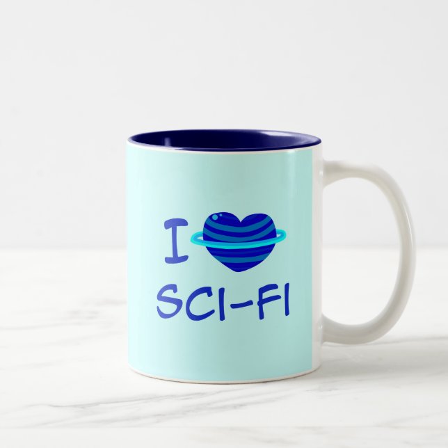 I Heart Sci-Fi Two-Tone Coffee Mug (Right)