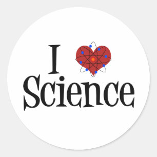 I Heart Science Classic Round Sticker