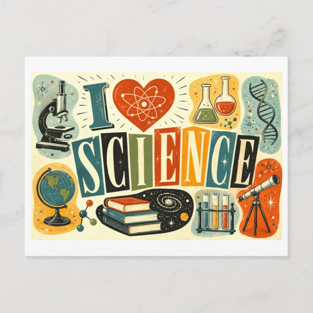 "I [Heart] Science" Postcard (Front)