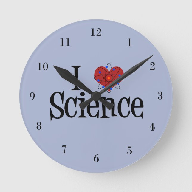 I Heart Science Round Clock (Front)