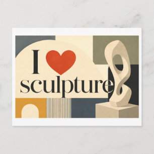 "I [Heart] Sculpture" Postcard