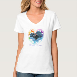 I heart Sea Otters colourful ladies tee shirt