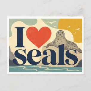 "I [Heart] Seals" Postcard
