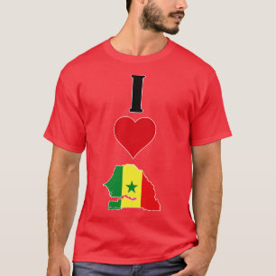 I Heart Senegal I Love Senegalese National Flag Ma T-Shirt
