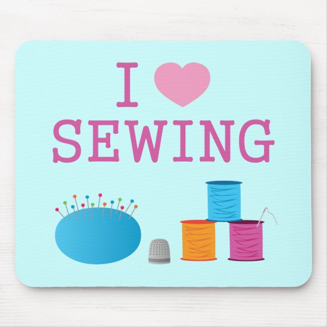 I Heart Sewing Mouse Mat (Front)