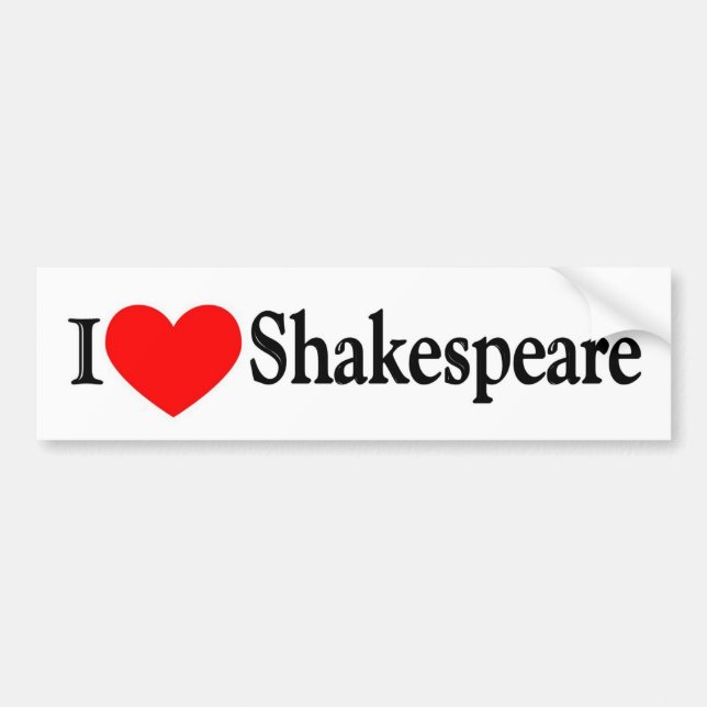 I Heart Shakespeare Bumper Sticker (Front)
