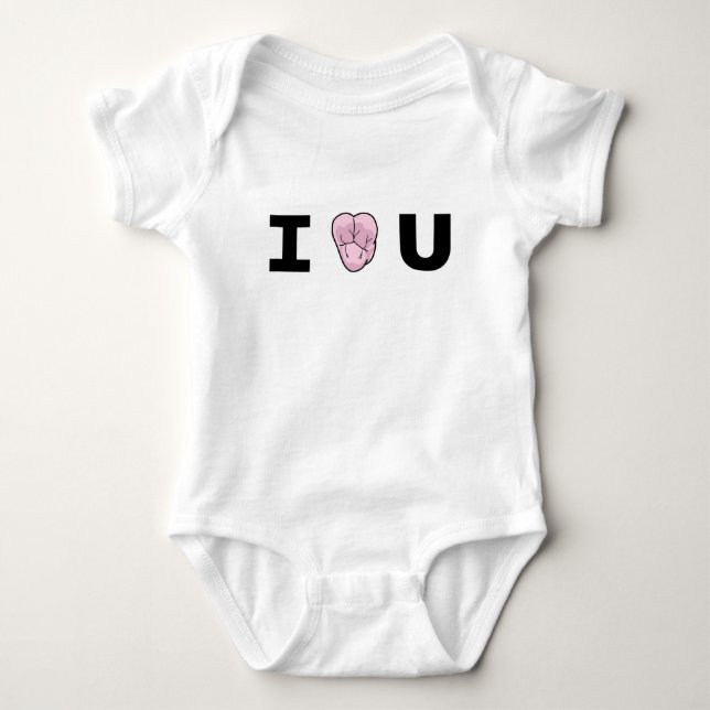 "I [Heart-Shaped-Molar} U" Baby Creeper (Front)