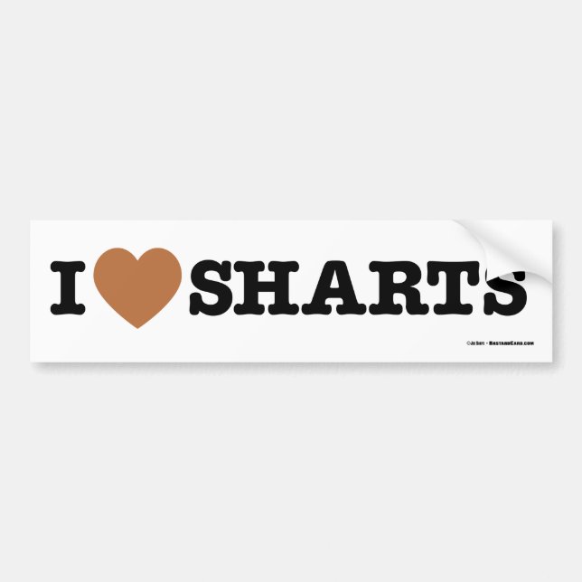 I Heart Sharts Bumper Sticker (Front)