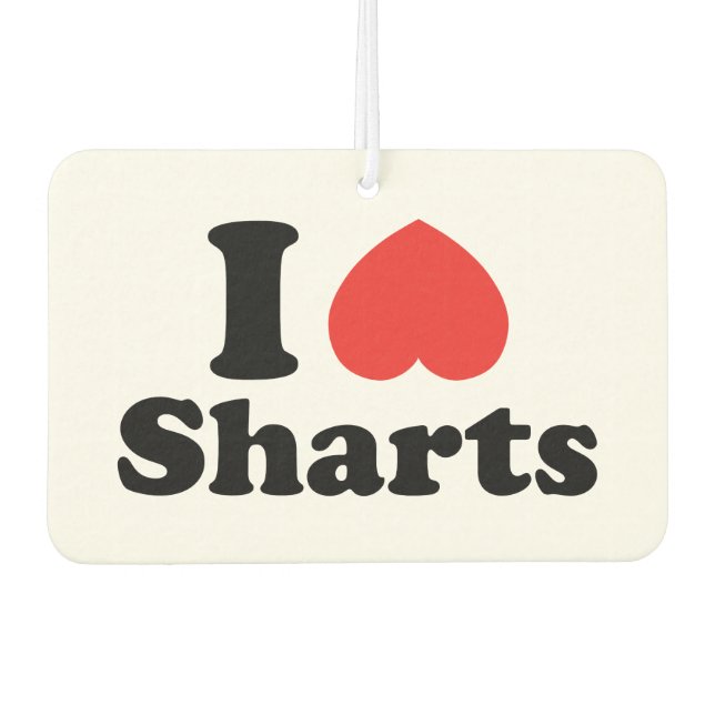 I Heart Sharts Car Air Freshener (Front)
