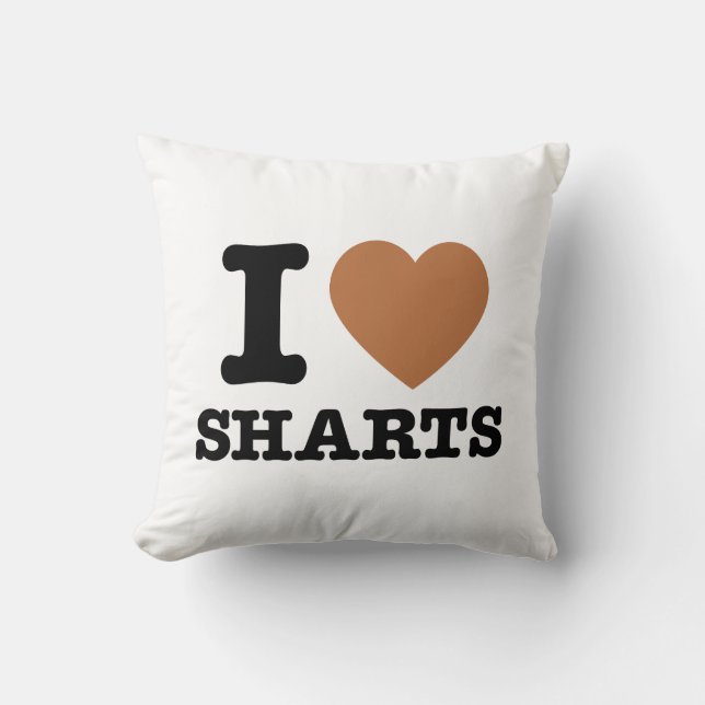I Heart Sharts Funny Graphic Cushion (Front)