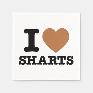I Heart Sharts Funny Graphic Napkin
