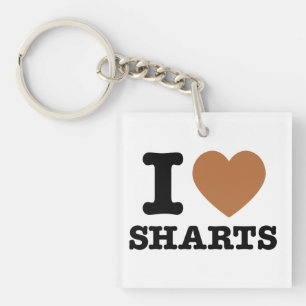 I Heart Sharts Funny Icon Graphic Key Ring