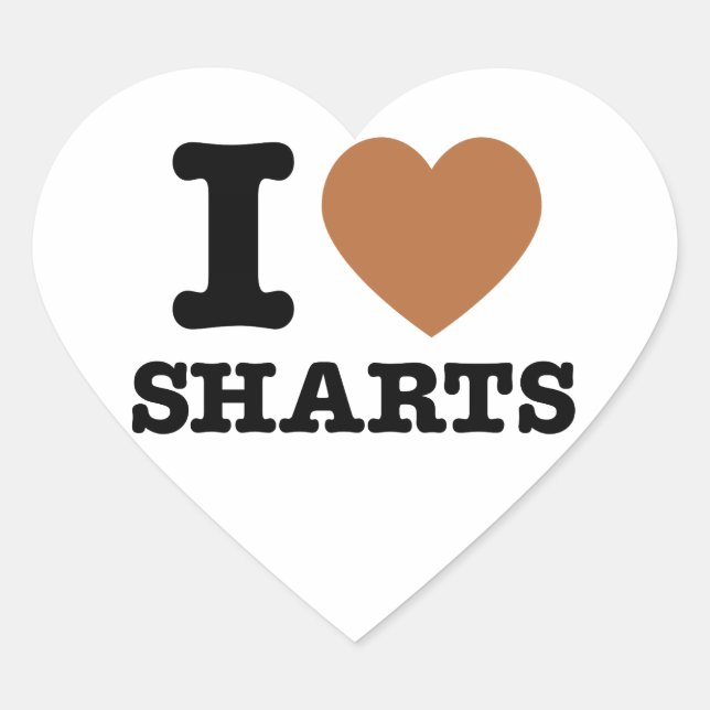 I Heart Sharts Heart Sticker (Front)