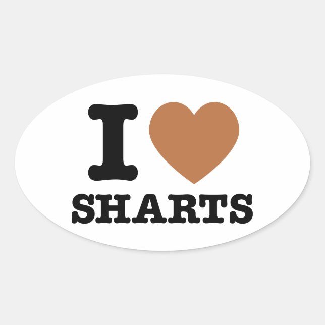 I Heart Sharts Oval Sticker (Front)
