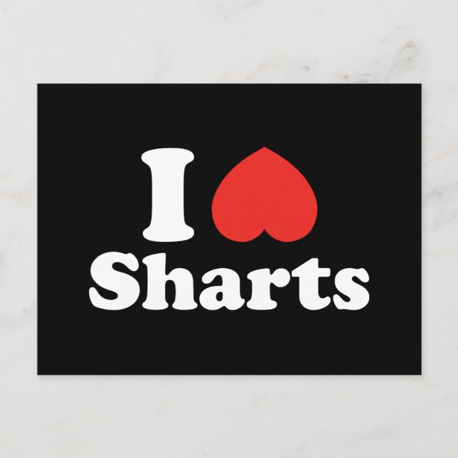 I Heart Sharts Postcard (Front)