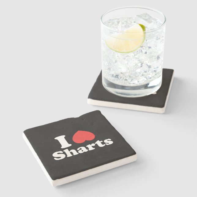 I Heart Sharts Stone Coaster (Side)