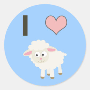 I heart Sheep Classic Round Sticker