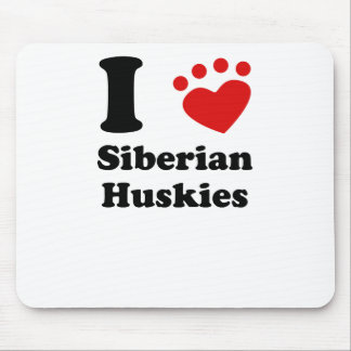 I Heart Siberian Huskies Mouse Mat