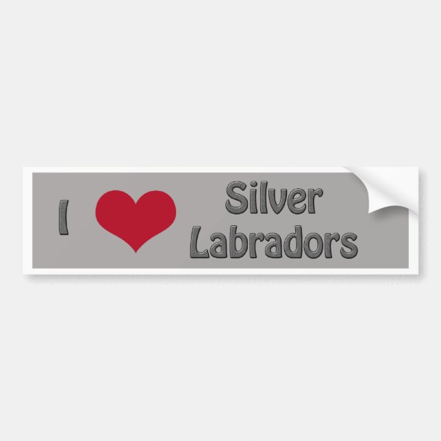 I heart Silver Labradors Bumper Sticker (Front)