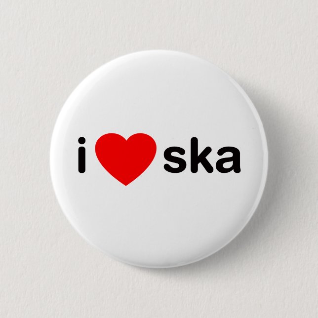 I Heart Ska 6 Cm Round Badge (Front)