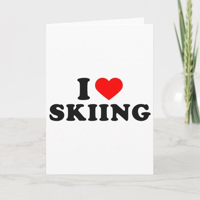 I Heart Skiing Love Snow Lover  Card (Front)