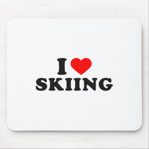 I Heart Skiing Love Snow Lover Mouse Mat