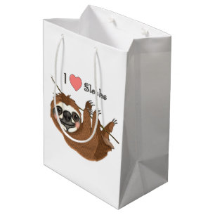 I Heart Sloths Baby Animal Medium Gift Bag