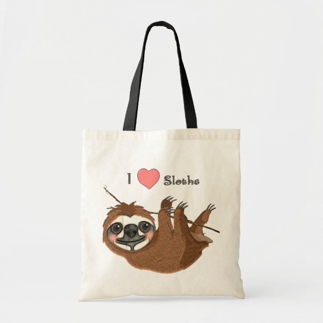 I Heart Sloths Baby Animals Tote Bag (Front)