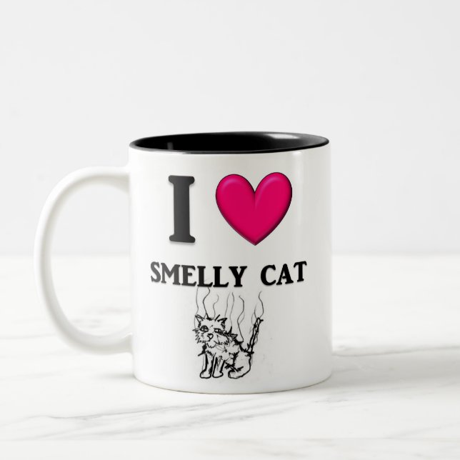 I "Heart" Smelly Cat Two-Tone Coffee Mug (Left)