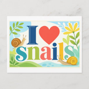 "I [Heart] Snails" Postcard
