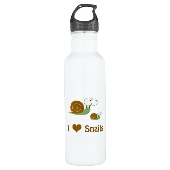I Heart Snails- two cute snails 710 Ml Water Bottle (Front)