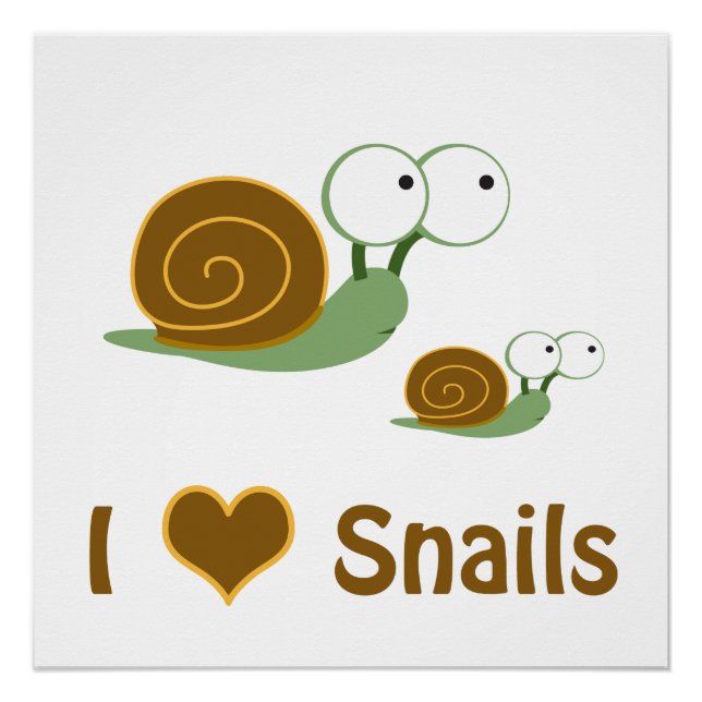 I Heart Snails- two cute snails Poster (Front)
