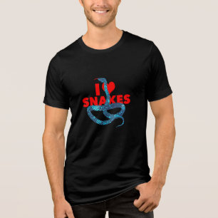 I Heart Snakes Reptile Lover Herpetology Pet Fan Tri-Blend Shirt