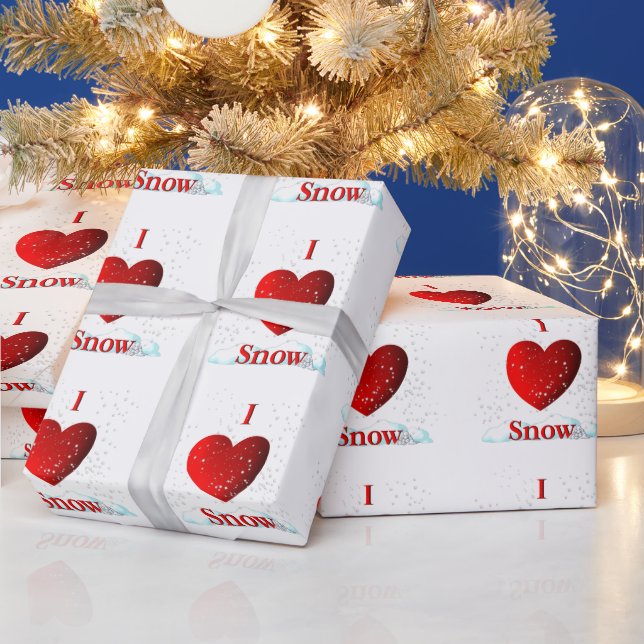 I Heart Snow Wrapping Paper (Holidays)