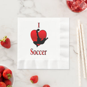 I Heart Soccer Napkin