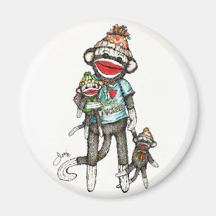I Heart Sock Monkeys Magnet