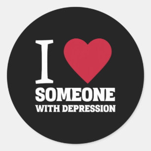I Heart Someone With Depression Suicide Awareness Classic Round Sticker