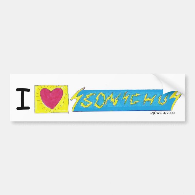 I Heart Sonichu Bumper Sticker (Front)
