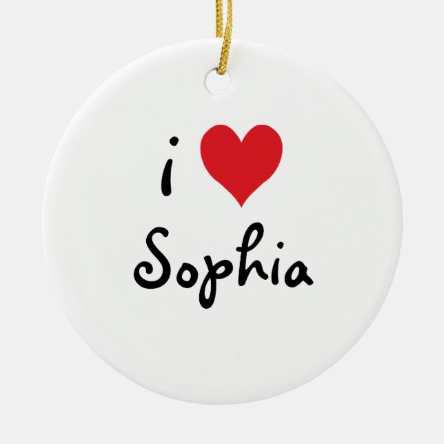 i Heart Sophia Ceramic Tree Decoration (Front)