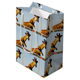 I Heart South Africa Blue Sky Giraffe Medium Gift Bag