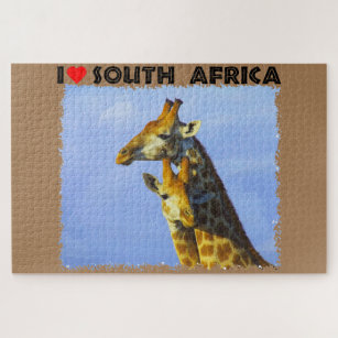 I Heart South Africa Blue Sky Giraffes Jigsaw Puzzle