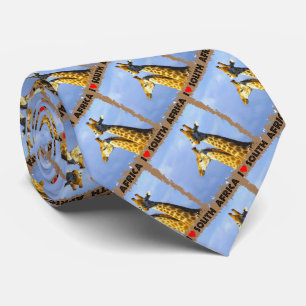 I Heart South Africa Blue Sky Giraffes Tie