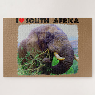 I Heart South Africa Bull Elephant Jigsaw Puzzle