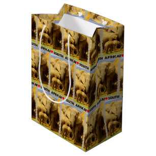 I Heart South Africa Elephant Calf and Mother Medium Gift Bag