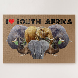 I Heart South Africa Elephant Emblem Jigsaw Puzzle