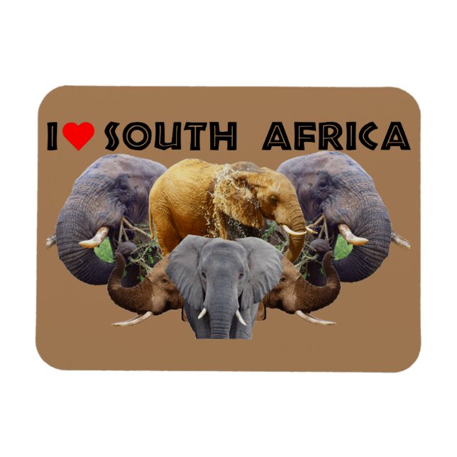 I Heart South Africa Elephant Emblem Magnet (Horizontal)