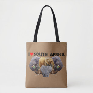 I Heart South Africa Elephant Emblem Tote Bag