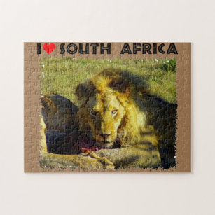 I Heart South Africa Lion Stare Jigsaw Puzzle